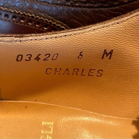 Bruno Magli Charles Brown Leather Oxford Shoes Cap Toe Brogue Men's Size 8 M - Picture 4 of 7